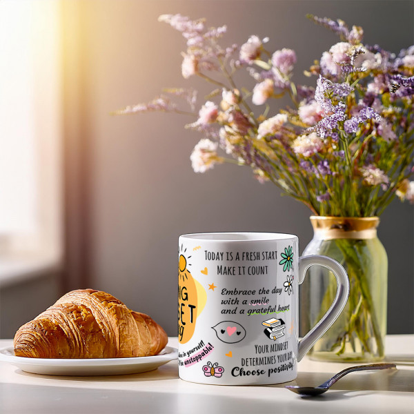 Motivations-Tasse mit positiven Affirmationen