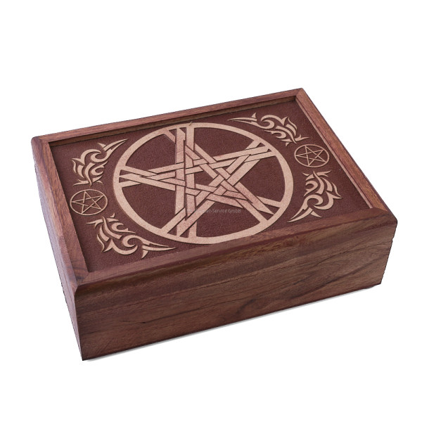 Tarotbox/Aufbewahrungsbox mit graviertem Pentagramm